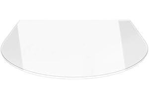 ECOFOXX Rundbogen 120x140cm - XXL Funkenschutzplatte Klarglas Kaminbodenplatte Glasplatte Kaminofenunterlage Ofenplatte (Rundbogen 120x140cm mit Silikon-Dichtung)