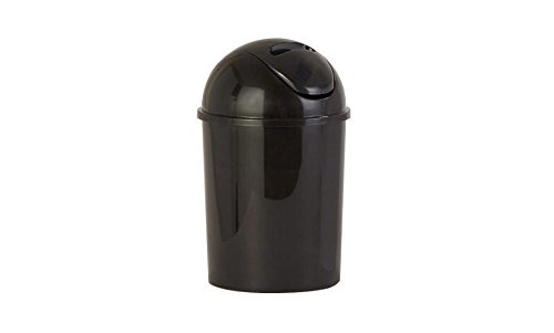 Sanwood 1006925 Bad-Abfalleimer Coppa mit Schwingdeckel Kosmetikeimer 5 L, Kunststoff, schwarz, 19 x 19 x 31 cm - 2