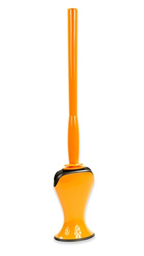 WcWunder antibakterielle WC-Reinigungs-"Bürste" ohne Borsten, orange inkl. Bodenhalter, orange - color art