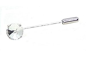 FASHIONITALIAN Spilla per Cravatta strass rotonda da uomo Sposo Polsini E SPILLI per cravatte ascot plastron Made in Italy