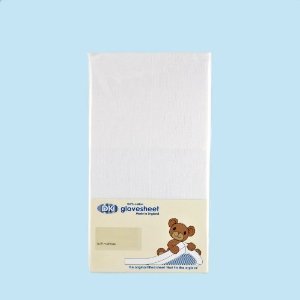 Cot Fitted Sheet For Space Saver Cot : 100% Combed Jersey Cotton Col WHITE To Fit Mattress Size 100 x 52 cm : Spacesaver Size