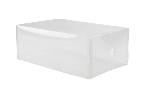 Compactor Trendy Large Foldable Shoe Box With Drawer, Plastic, 21 x 34 x 13cm, Transparent