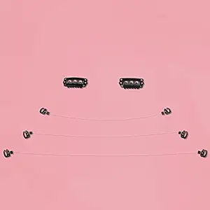 WENNALIFE Black Invisible Elastic Wire for Halo Hair Extensions 3 Black Adjustable Fish Line 7 Inch 8 Inch and 10 Inch with 2 Black Stainless Steel Clips