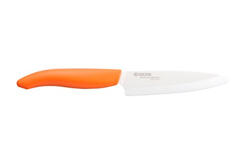 kyocera FK-110WH-OR FK Colors Serie, Gemüsemesser, Klinge 11 cm weiß, Griff orange