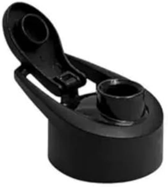 46mm Black Flip Top Sipper Cap for Water Bottle, Leak-Proof Plastic Replacement Lid with Drinking Spout, Reusable Bottle Cap for Sports and Travel Use (pack-1)