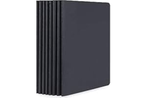 Yarotm Cuaderno A5 Punteado - 8 Piezas de Bloc de Notas A5 - Diario de Viaje Libreta de Papel Kraft Negro - 14x21cm Cuaderno de Dibujo Puntos 100g/m² Papel 60 Páginas Para Escritura Diaria