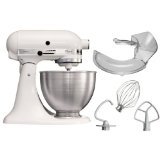 Kitchenaid 5KSM45EWH Serie "Classic" Küchenmaschine inkl. Ausgießer oder Spritzschutz, weiß