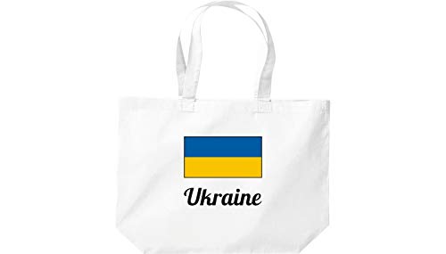 Shirtinstyle grosse Einkaufstasche, Land, Länder, Ukraine, Ukraine, Weiss