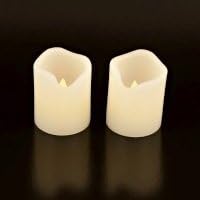SC3870A Twin Set Melted Wax Candles Includes Batteries , approx 2.5" high made from real wax.