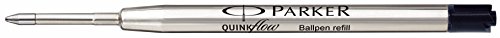 Parker QuinkFlow Medium Tip Ball Pen Refill - Black, Blister Pack of 2