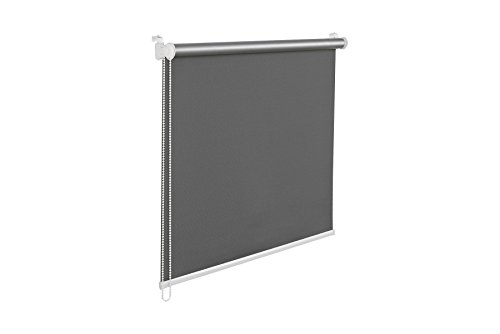 THERMOROLLO VERDUNKLUNGSROLLO 75×200 cm DUNKELGRAU FENSTERROLLO MIT THERMOBESCHICHUNG 100% ABDUNKLUNG INKL. SEILZUGHALTER - 5