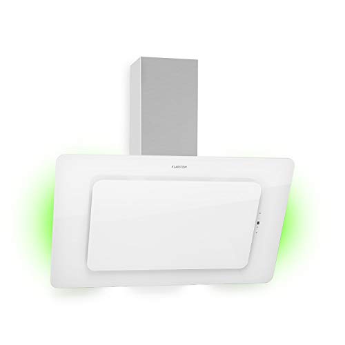 Klarstein Helena 90 hotte sans tête : 90 cm, CEE A, 595 m³/h, lumière ambiante RGB, circulation d'air & extraction d'air, éclairage LED, commande tactile, hotte aspirante murale, blanc