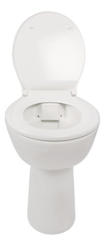 Stand-WC-Set +7 cm | Spülrandlos | Erhöhtes WC | Inklusive WC-Sitz | Für Senioren und große Menschen | Tiefspüler | Abgang waagerecht | Weiß | Spülrandlose Toilette | Spülrandloses WC | Stand-WC | Einfache Reinigung - 8