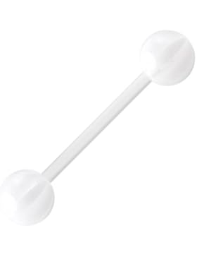 Zungenpiercing Bioflex Zweifarbig Weiß / Transparent VotrePiercing - 1.6 x _ x 5 mm