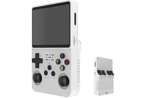 ITAP R36S Handheld Game Console, 64GB TF Card, 17,000+ Retro Games, 3.5-Inch MIPI Screen, Open Source Linux, Portable Video Player (White)