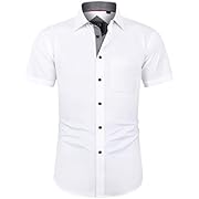J.VER Men&#39;s Short Sleeve Dress Shirt Regular Fit Button Down Business Casual Formal Non Iron Shirt