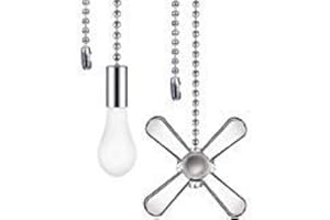 Tatuo 8 Pcs Gold Ceiling Fan Pull Chain Set Including 8 Pcs Beaded Ball Fan Pull Chain Pendant, Extra 16 Pcs Beaded and Pull Loop Connectors, 4 Pcs 27.56 inches Fan Pull Chain Extension