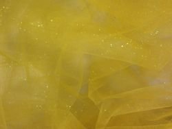 Tüll Stoff gelb mit GLITZER Meterware