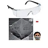 3M 28246 Accedre Combo of Full Eye Cover Bike Riding Goggles with Anti Pollution Face Mask (Multicolored)