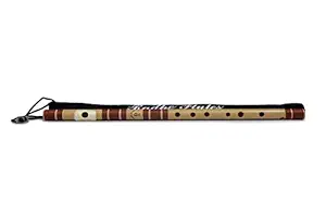 Radhe Flutes PVC Fiber D Natural Bansuri Middle Octave RIGHT Handed With VELVET COVER