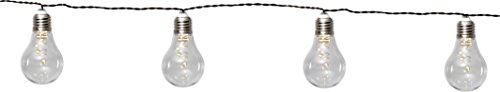 Hochwertige Party – Lichterkette SOLAR – Gesamtlänge 180 cm + 200 cm Zuleitung – ideal zur Beleuchtung von Pflanzen, Pergola , Mauern , Pavillon , Bäumen und Büschen – LED SOLAR LICHTERKETTE – mit 10 LED – Lampen und einem Solar – Panel – Solar Energy – Für den Innen- und Außenbereich geeignet – aus dem KAMACA-SHOP – In Weiß und Bunt erhältlich (Weiß) - 3