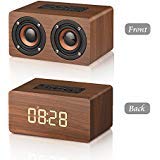 Enceinte Bluetooth en Bois, Haut-Parleur Bluetooth V4.2 avec Réveil et LED Horloge Affichage, 6W St Enceinte Bluetooth en Bois, Haut-Parleur Bluetooth V4.2 avec Réveil et LED Horloge Affichage, 6W St