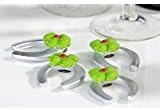 'Set of 4 Table Decoration "Horseshoe Magnet Poly – Silver/Green/Red Silver Horseshoe with Red Ladybird on Green Clover