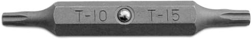 Megapro TDT10-15 TDT10-15-C Double Ended torx Plus bit, Steel Finish, T10 x T15