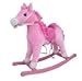 FoxHunter New Pink Children Rocking Horse With Gallop Sound and Cowboy Song Small Size 74cm(L) x 28cm(W) x 68cm(H) Seat Height 45cm Great Traditional Vintage Kids Toy