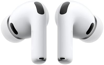 Apple AirPods Pro 3, Cancellazione attiva del rumore, Rilevamento della frequenza cardiaca, Cuffie Bluetooth, Audio spaziale, Suono ad alta fedeltà, Ricarica USB-C​​​​​​​