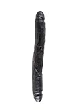 King Cock Slim Double Dildo, Black, 12inch