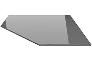 ECOFOXX Fünfeck 90x90cm Glas schwarz - Funkenschutzplatte Kaminbodenplatte Glasplatte f. Kaminofen Ofenunterlage (Fünfeck 90x90cm schwarz mit Dichtung)