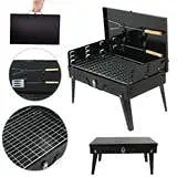 Phobia Stainless Steel Briefcase Style Barbecue Grill Toaster (Medium, Black)