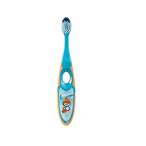 Jordan Kids Toothbrush Step 2 -3-5 Years Kids Tooth brush Soft Bristles, BPA Free with a travel cap (3-5Years-Travel Cap-Blue)