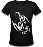 Delifhted Women's Korn Band T-shirts V-Neck