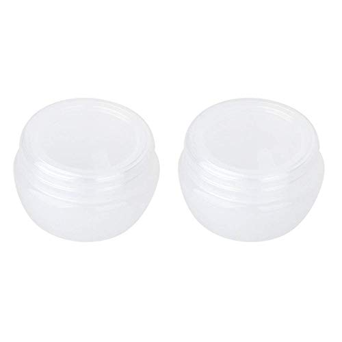 Cestval Sample Pots Travel Pots Clear Pots Plastic Jar Cosmetic Containers for Cream Lotion Lip Balm 2 pcs ï¼whiteï¼