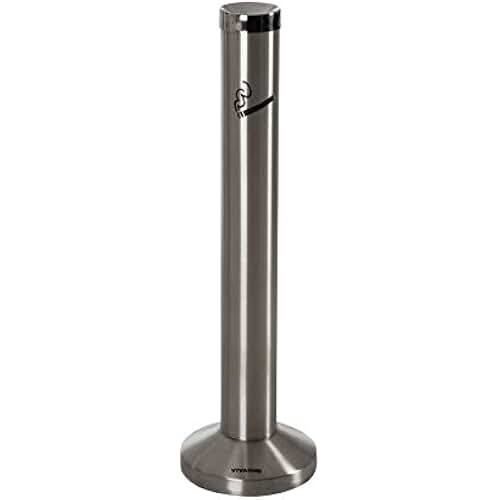 Standaschenbecher Edelstahl Für Draußen - Silber, 90cm Für Terrasse & Garten