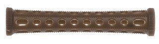 PLASTIC HAIR ROLLERS BROWN Pk10 x 10mm + FREE PINS