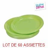 détail 3 LOTS DE 20 ASSIETTES VERT ANIS DIAM 22