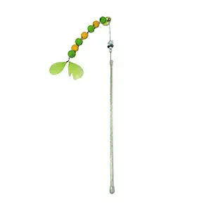 Emily Pets Modern Cat Natural Feather Toy with Hanging Bell,Cat Stick Toy with Tassel Puff Toys on Stick,Detachable Hook Long Elastic Cat Wand,1PCS Stretch Cord String Kitten Toy,Fun Exercise and Entertainment Cat Chase Toys(Color Vary,Pack 1)