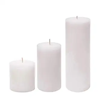 Floryn Decor Paraffin Wax Smokeless Candles, Pack of 3, Unscented