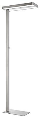 Unilux Lixus Lampadaire LED 50W 5000 Lumens Éclairage direct et indirect et Variation d'intensité Lumineuse rotatif sur le mât 195 x 45 cm Gris métal