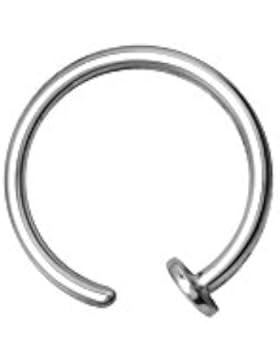 Titan G23 Open Nasen Piercing Ring Lippe Hoop Nasenring 0,8mm T-BONR - Farbe Silber