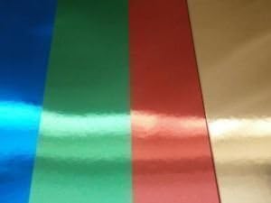 Kids Create Pack Of 36 Sheets Mirrored Metallic A4 Coloured 300gsm Card Assorted Colours