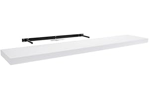 Velano Półka regałowa, regał ścienny, regał wiszący, systemy regałowe, 1 sztuka, 118 x 23,5 cm, biały, do kuchni, łazienki, salonu, sypialni, FS