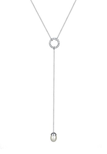 Elli Damen Kette Y-Design Silber Swarovski Kristalle Perle Elli Damen Kette Y-Design Silber Swarovski Kristalle Perle