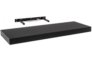 Velano - Regalbrett, Wandregal, Regalboden, Schweberegal, Hängeregal, Regalsysteme - 1 Stück, 59.5x23.5 cm, Schwarz - Regale für Küche, Badezimmer, Wohnzimmer, Schlafzimmer - FS