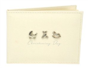 Bambino by Juliana Linen Christening Guest Book 3 Icons by Bambino by Juliana