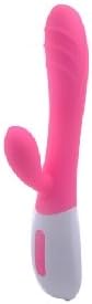 Multiple-Speed 8" Pink Colour Silicone Vibrating Rabbit Love Wand