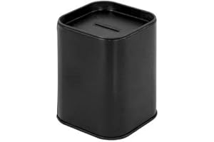 MAKIO Spardose für Kinder in lebendigen Farben. Originale Spardosen aus Dose mit Deckel. Günstige Spardose kann auch als Bleistiftdose verwendet werden. (Schwarz)